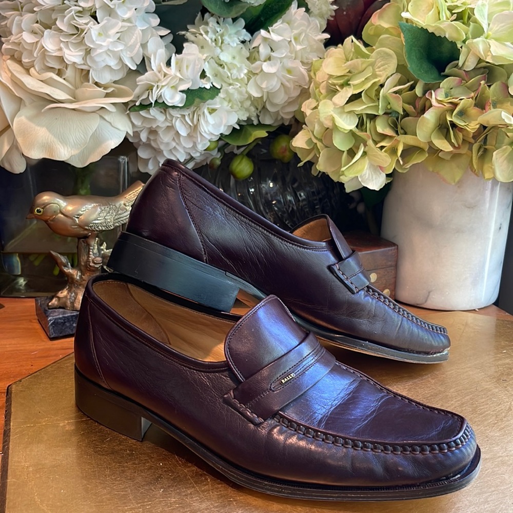 Bally Parawet Burgundy Leather Loafers